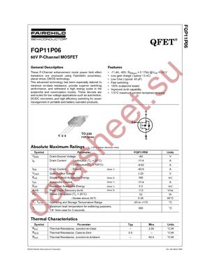 FQP11P06 datasheet  